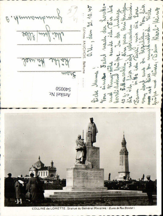 540050,Colline de Lorette Statue du General Maistre Monument Kirche Automobil