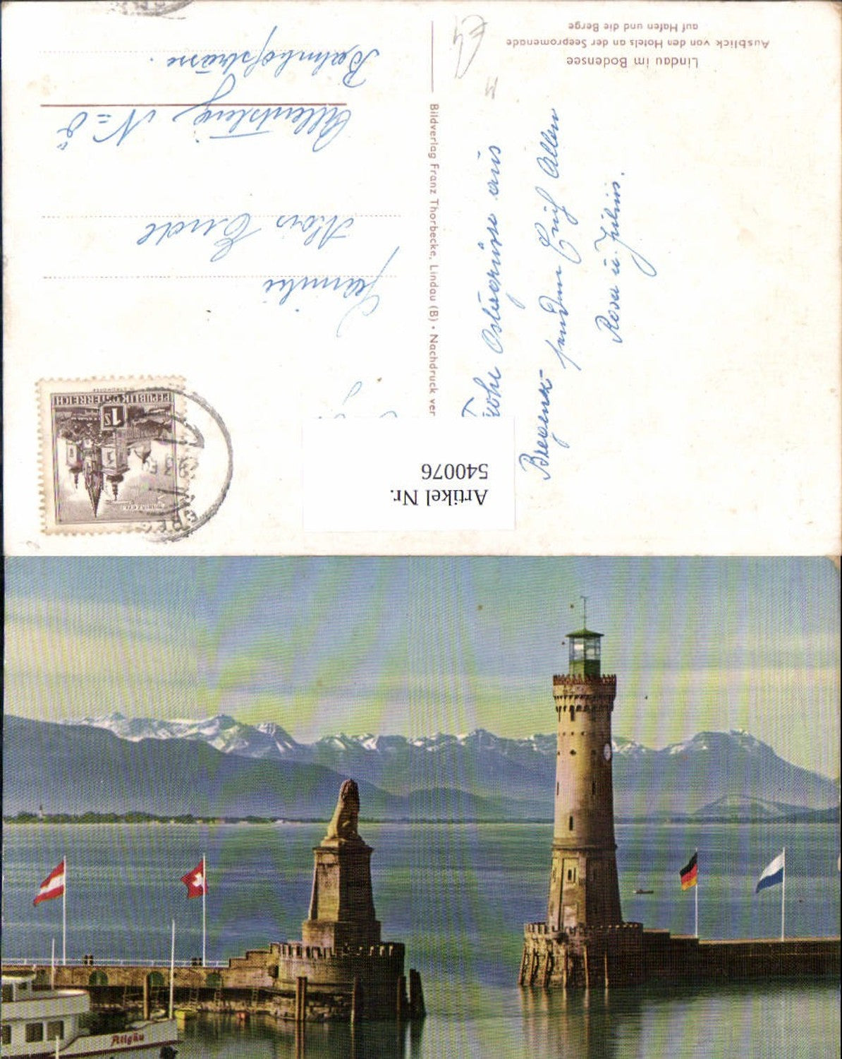 540076,Lindau i. Bodensee Hafen Seepromenade Leuchtturm Schiff Allgäu Löwendenkmal