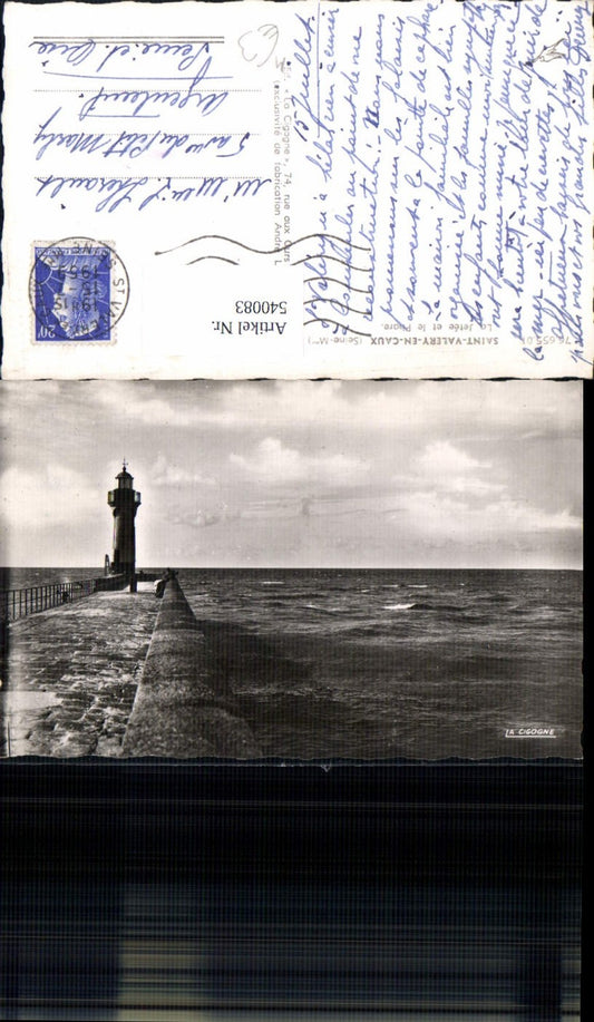 540083,Saint-Valery-en-Caux La Jetee et le Phare Leuchtturm