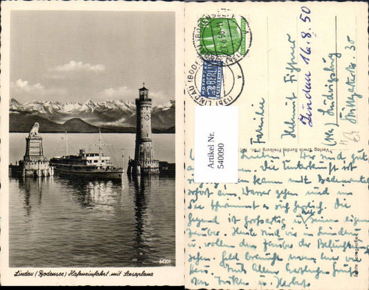 540090,Lindau Bodensee Hafeneinfahrt Hafen Dampfer Schiff Baden Leuchtturm Löwendenkmal