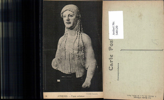 540120,Athenes Athen Figure archaique Frau Büste Archäologie Ausgrabung