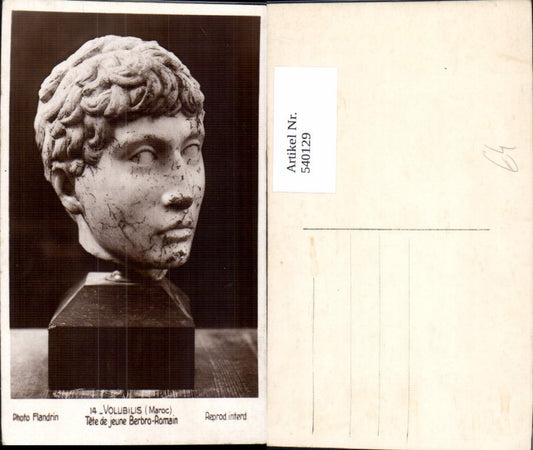 540129,Volubilis Maroc Tete de jeune Berbo-Romain Büste Archäologie Ausgrabung