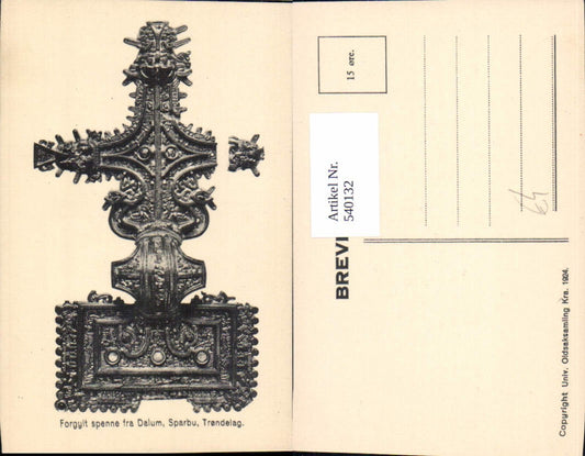 540132,Forgylt spenne fra Dalum Sparbu Trondelag Archäologie Ausgrabung