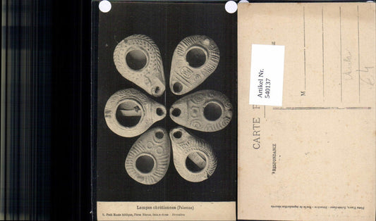 540137,Lampes chretiennes Palestine Lampen Antike Archäologie Ausgrabung