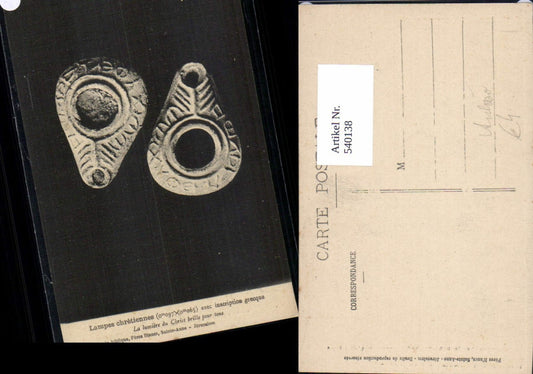 540138,Lampes chretiennes Lampen Antike Archäologie Ausgrabung