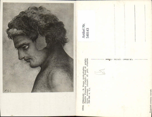 540143,Firenze Tomba Francois Vulci Testa di prigioniero troinano Wandmalerei Archäologie Ausgrabung