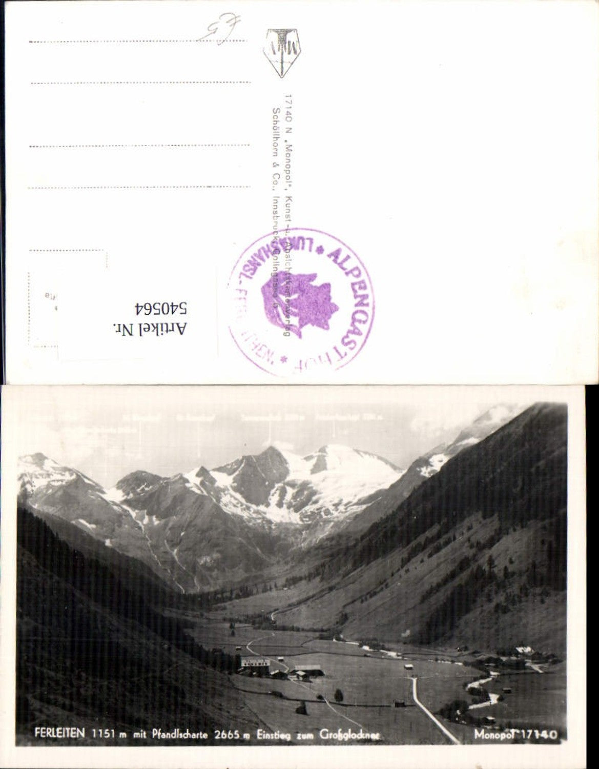 540564,Ferleiten mit Pfandlscharte, Einstieg zum Großglockner