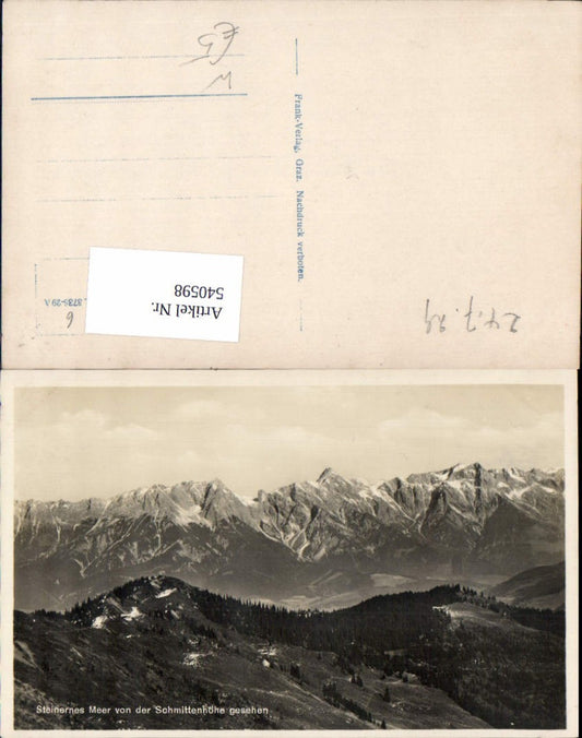 540598,Steinernes meer von der Schmittenhöhe gesehen