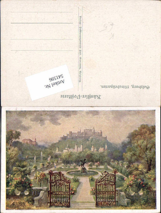 541596,tolle Künstler AK Andreas Roth Salzburg Stadt Mirabell Mirabellgarten