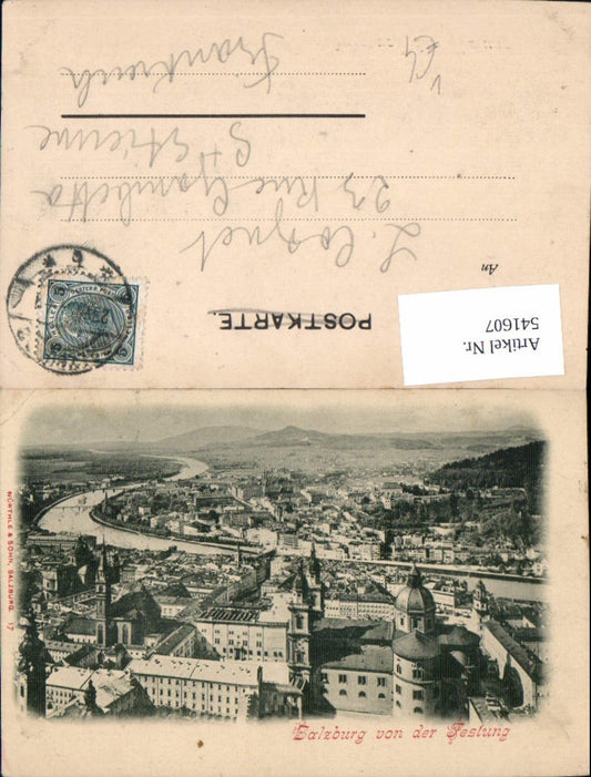 541607,Salzburg Stadt von der Festung um 1900 pub Würthle 27