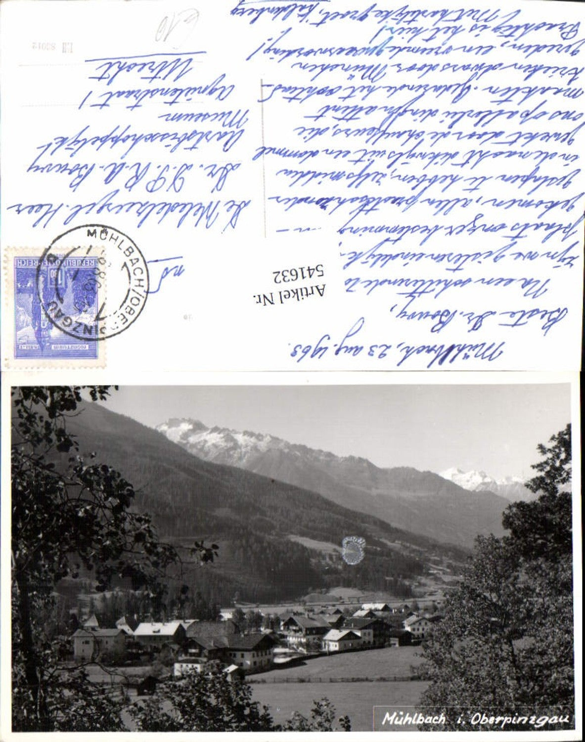 541632,seltene Foto-AK Mühlbach im Pinzgau Oberpinzgau