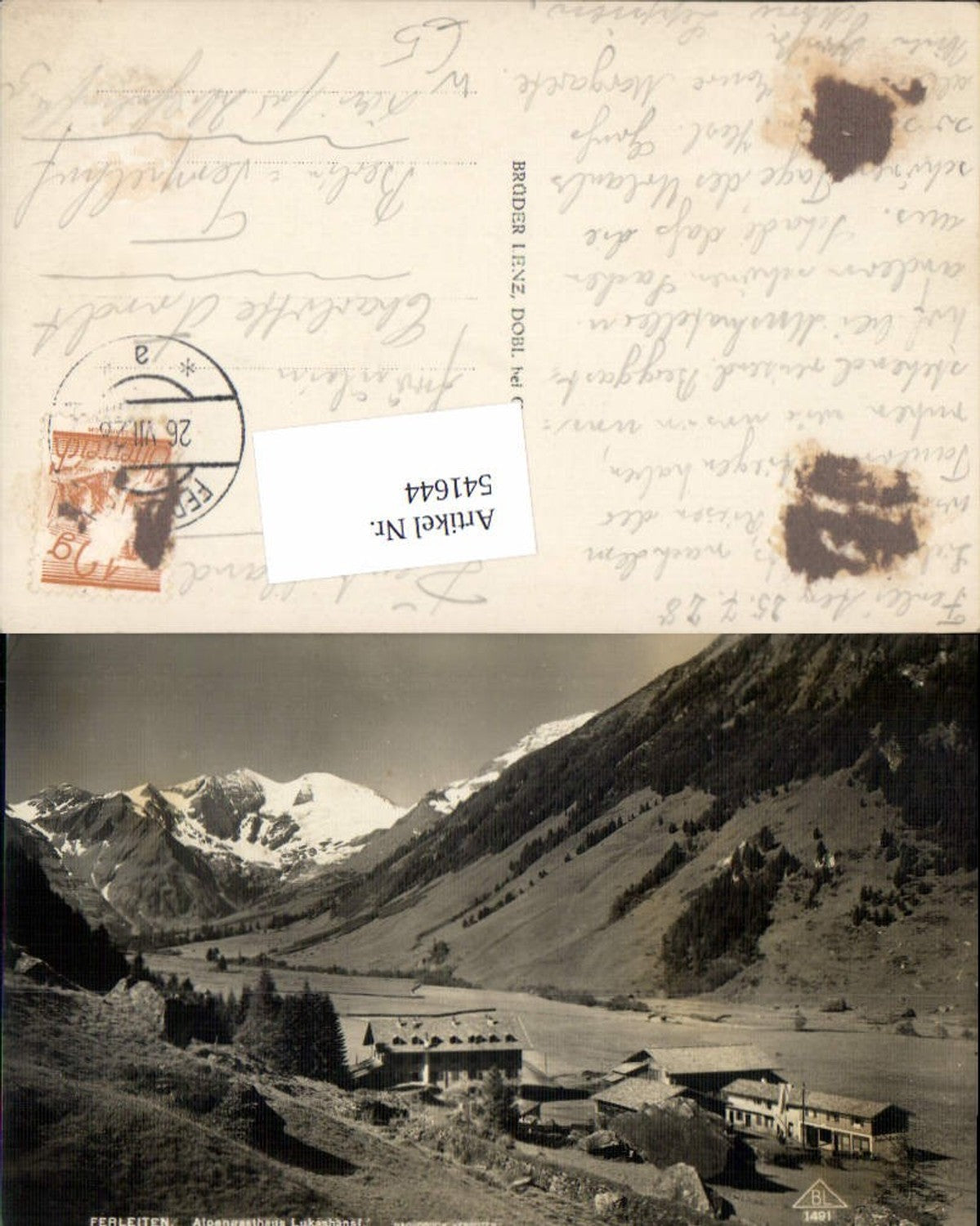 541644,Foto-AK Ferleiten Gasthaus Lukashansl