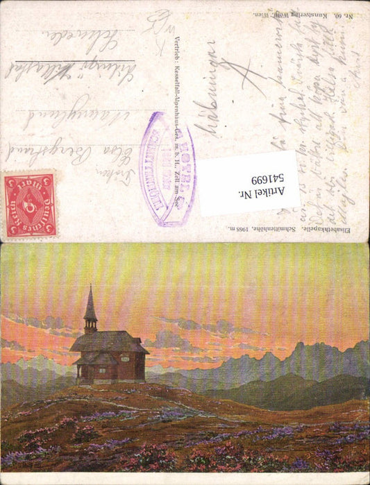 541699,Künstler AK G. Wolff Zell am See Schmittenhöhe Elisabethkapelle