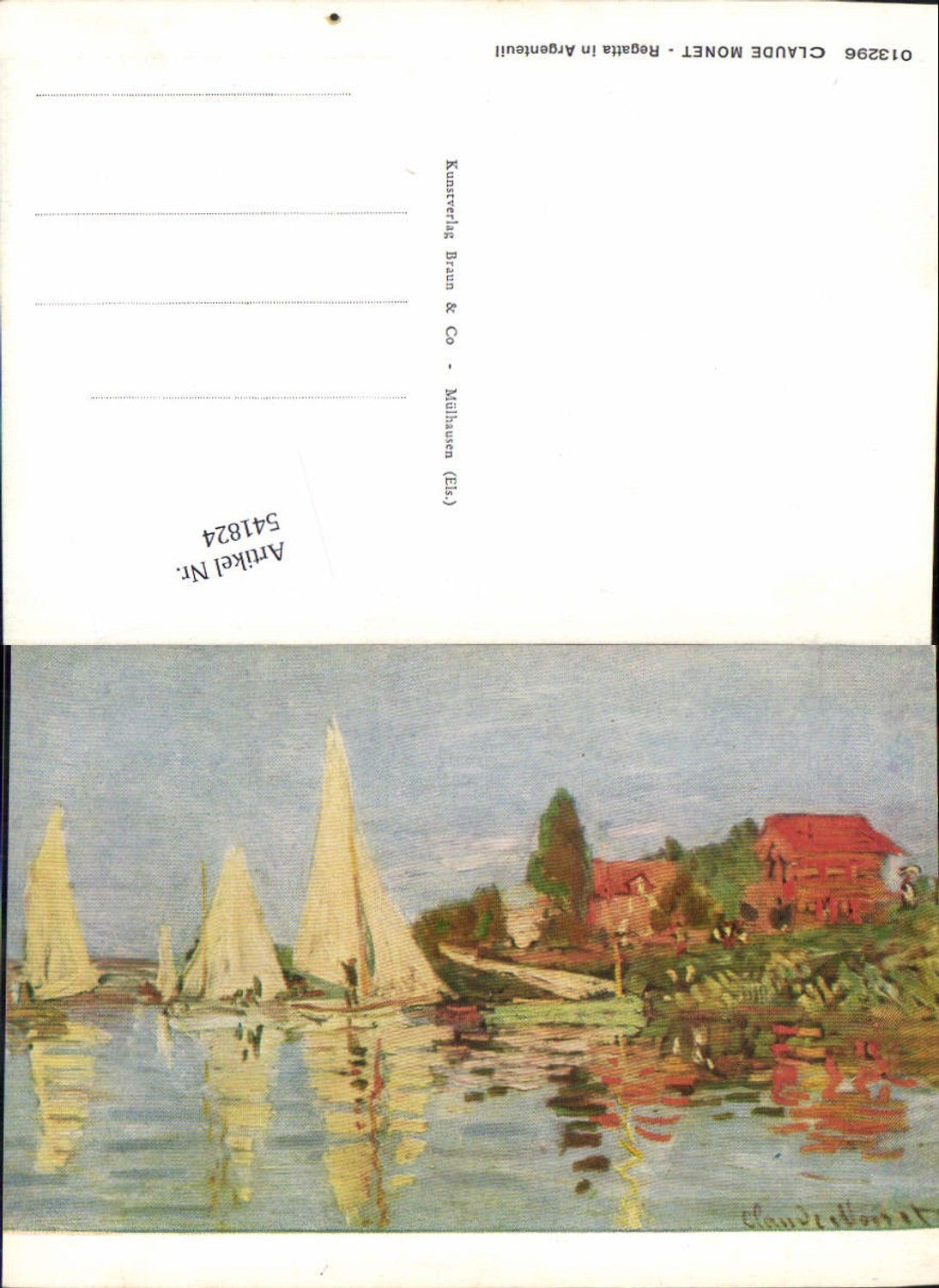 541824,Künstler AK Claude Monet Regatta in Argenteuil sur Seine