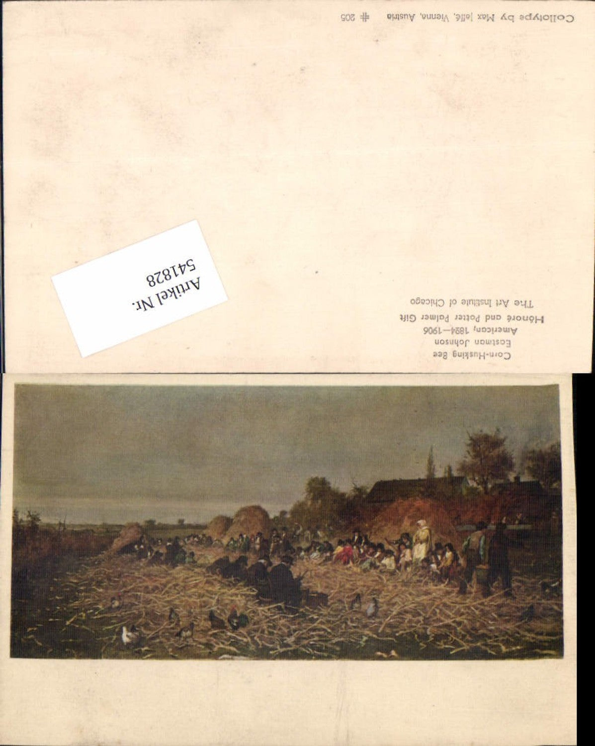 541828,Künstler AK Eastman Johnson Corn Husking Bee pub Max Jaffe Vienna 205