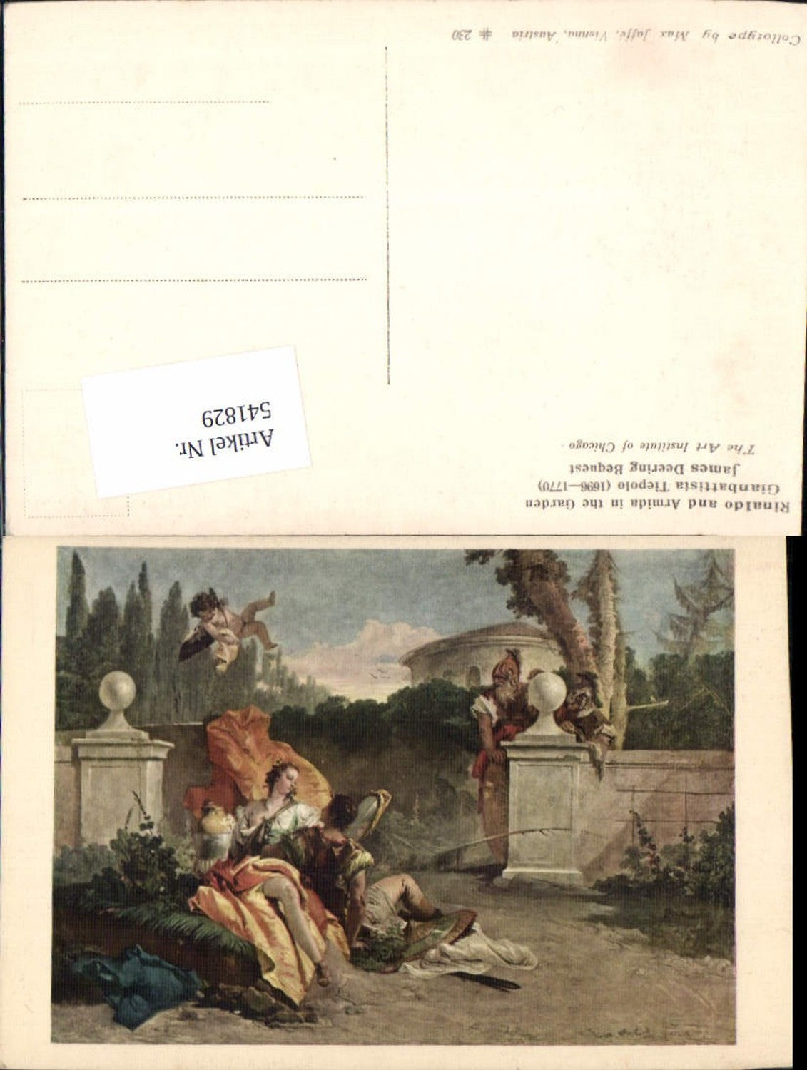 541829,Künstler AK James Deering Bequest Rinaldo Armida Amor pub Max Jaffe Vienna 230