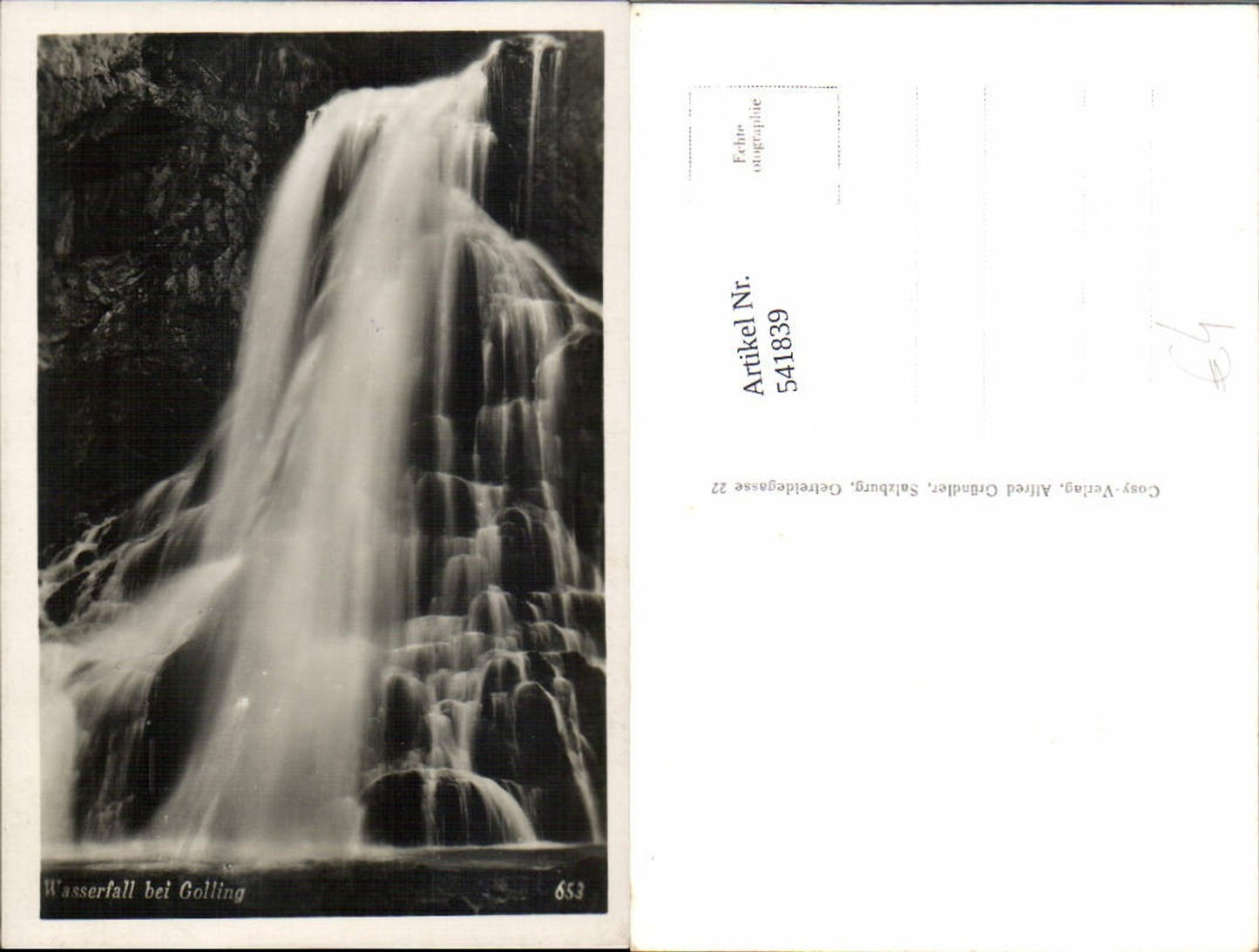 541839,Foto Ak Wasserfall b. Golling
