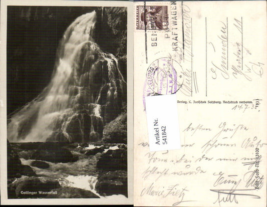 541842,Foto Ak Gollinger Wasserfall Golling