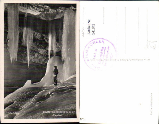 541843,Foto Ak Dachstein Rieseneishöhle Eispalast Obertraun