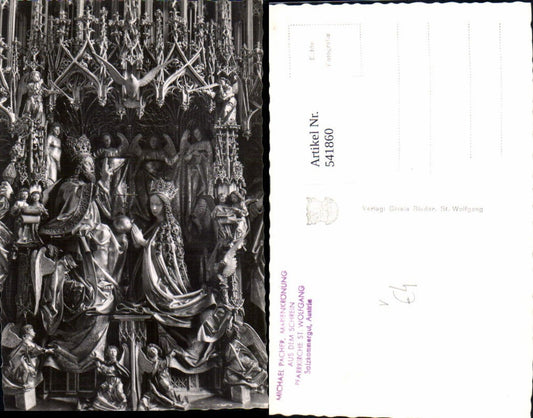541860,Foto Ak St Wolfgang Kirche Schrein Michael Pracher Marienkrönung pub Gisela Rieder
