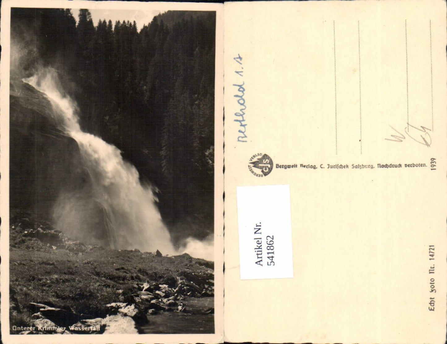 541862,Foto Ak Unterer Krimmler Wasserfall Krimml