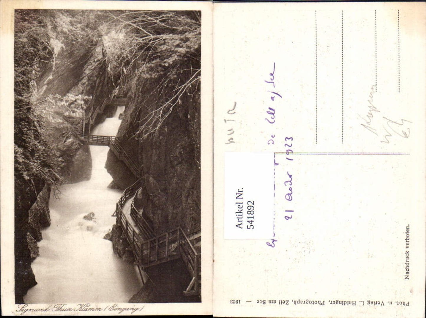 541892,Sigmund Thumklamm Eingang i. Kaprunertal Kaprun Sigmund-Thun-Klamm