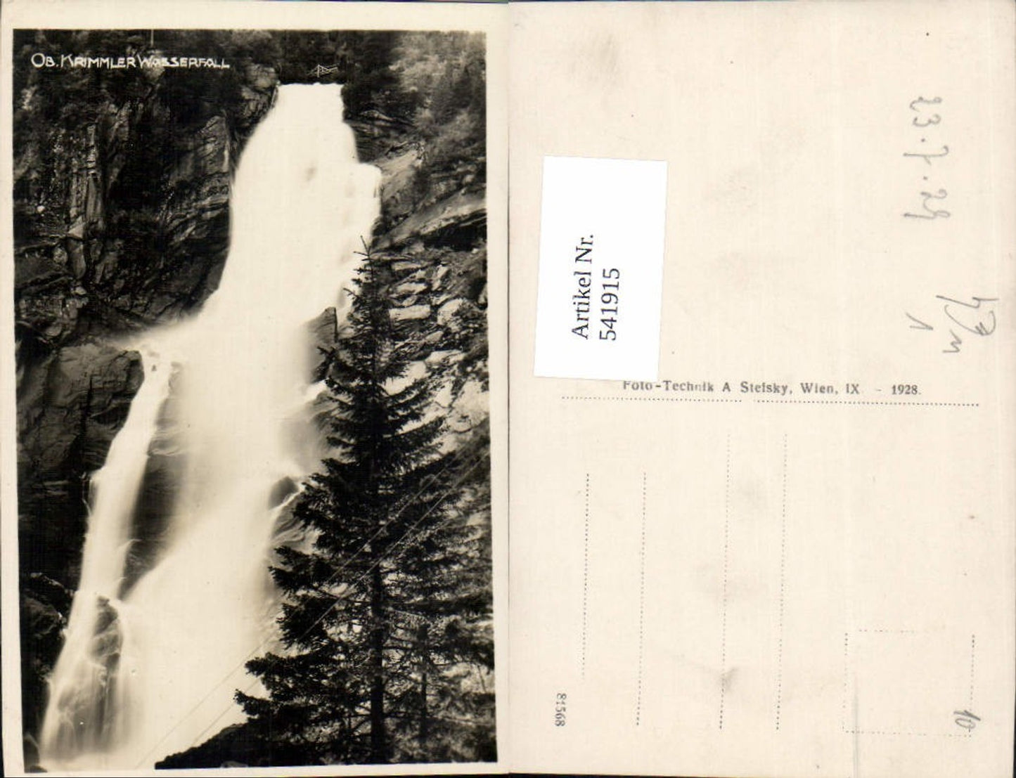 541915,Krimml Oberer Krimmler Wasserfall pub A. Stefsky