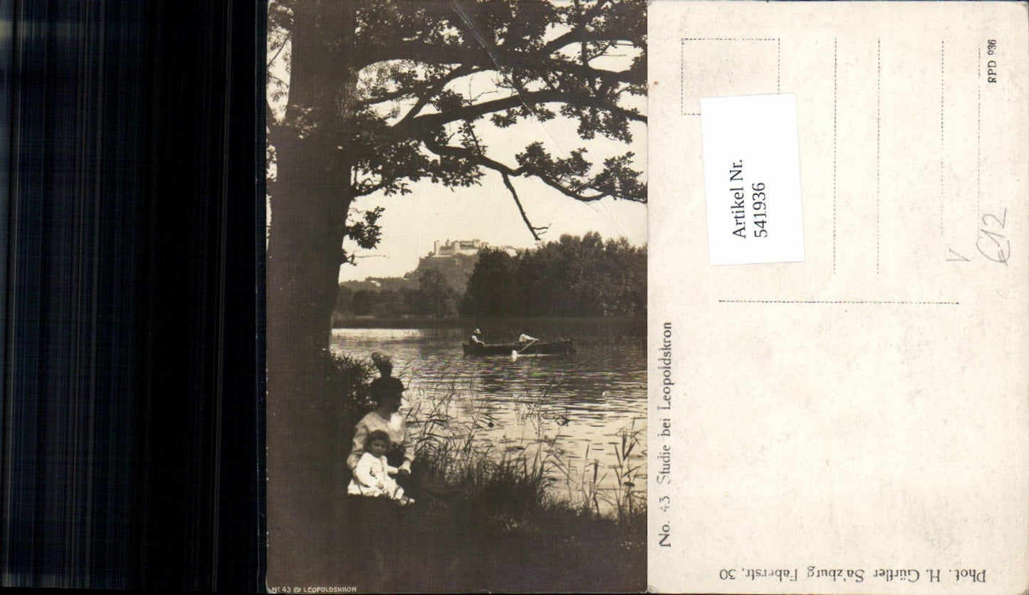 541936, great photo postcard study near Leopoldskron, Salzburg, pub Gürtler 43