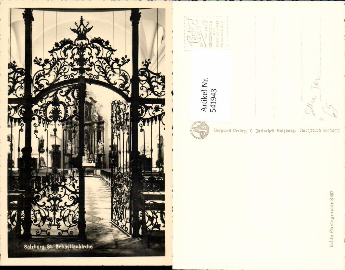 541943,Salzburg Stadt St. Sebastianskirche Tor Gitter