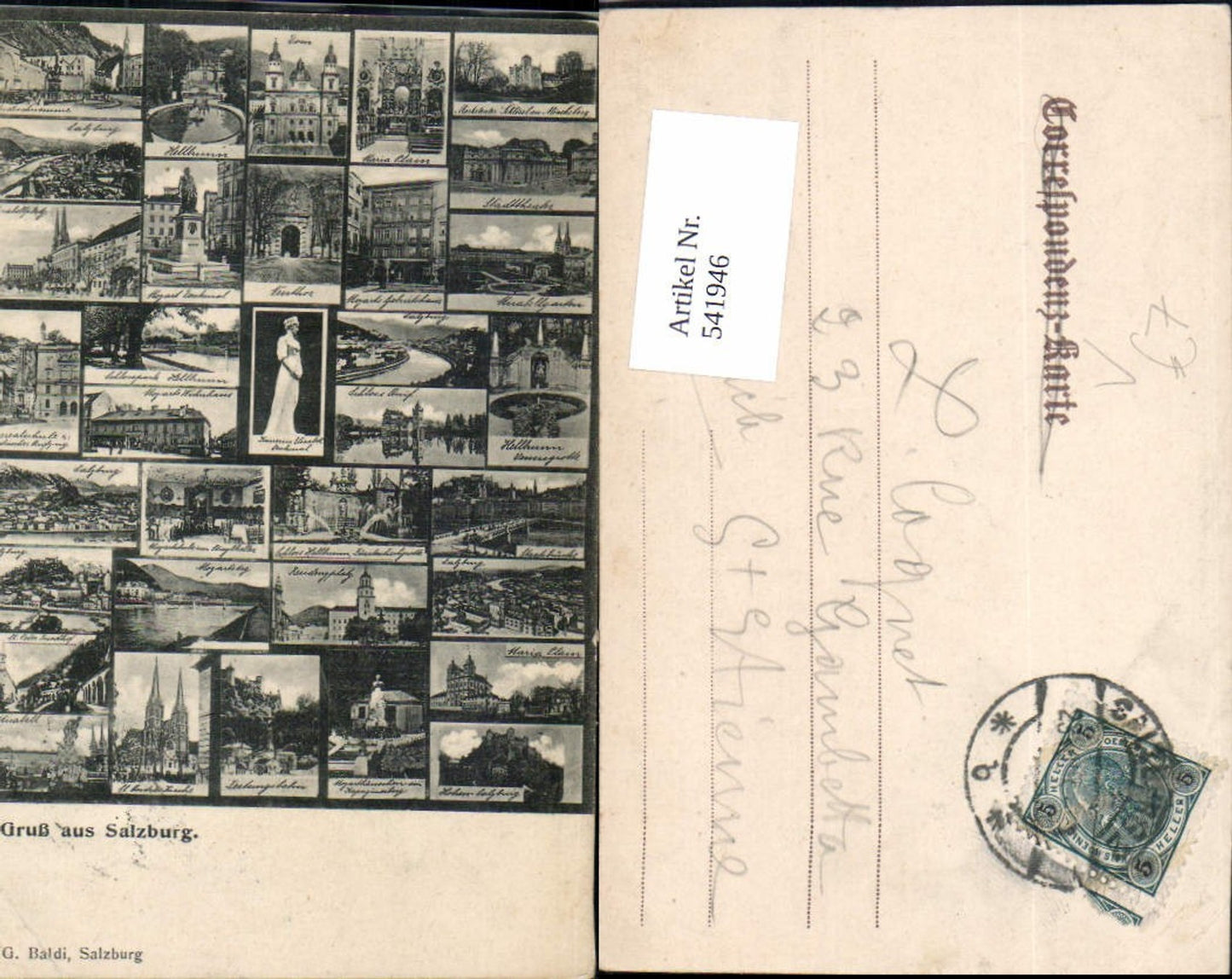 541946,tolle Mikroskop AK Gruß aus Salzburg Stadt pub Baldi