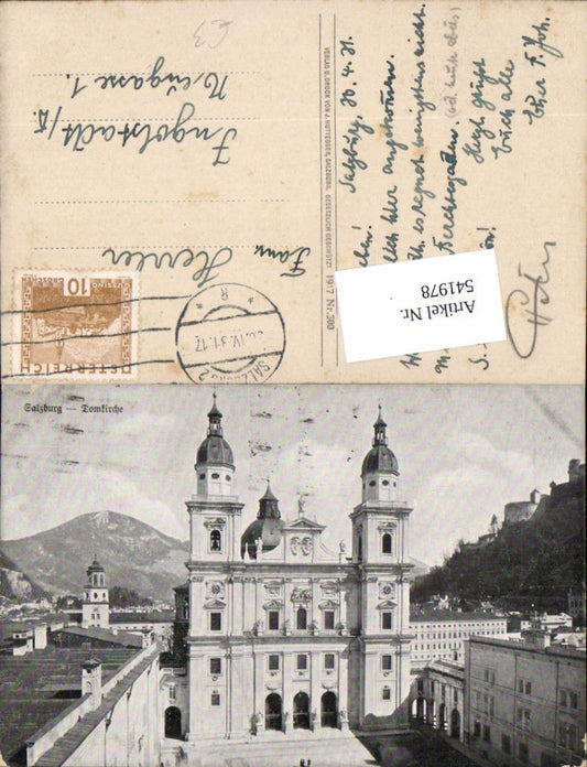 541978, Salzburg City Overview Cathedral Cathedral Church