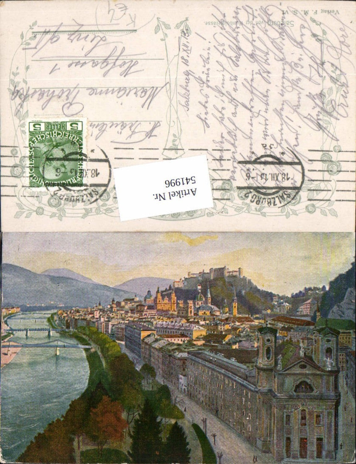 541996, Artist AK Salzburg City Total Humboldt Terrace