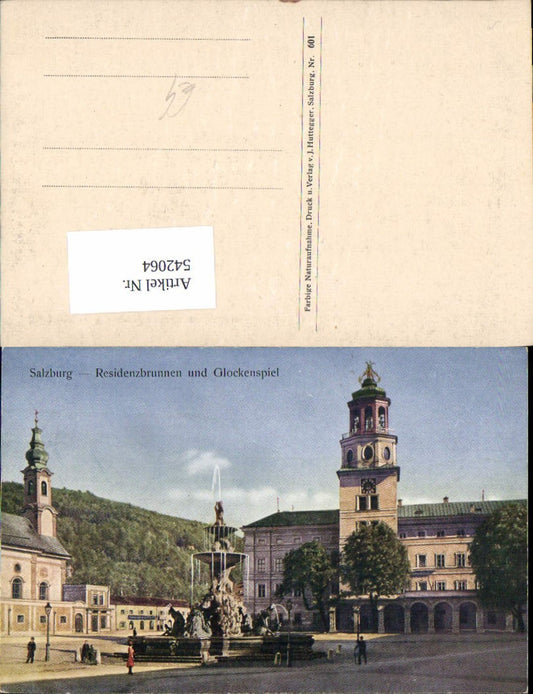 542064,Salzburg Stadt Residenzbrunnen Glockenspiel