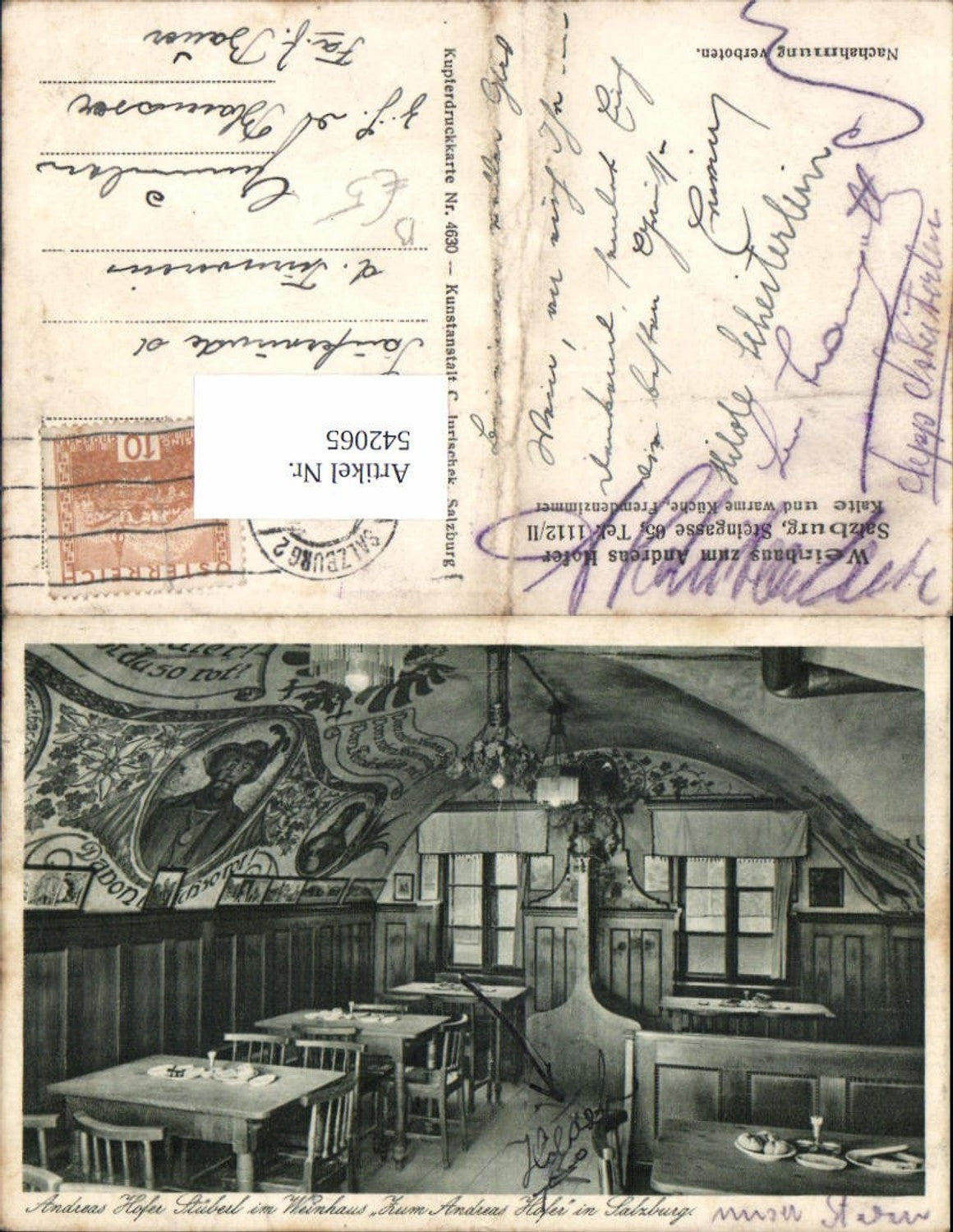 542065,Salzburg Stadt Weinhaus Zum Andreas Hofer Stüberl