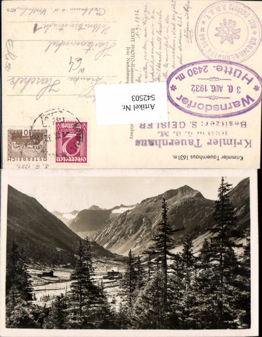 542503,Krimml Krimmler Tauernhaus Bahnpost 253 n. Preßbaum Haitzenwinkel gelaufen