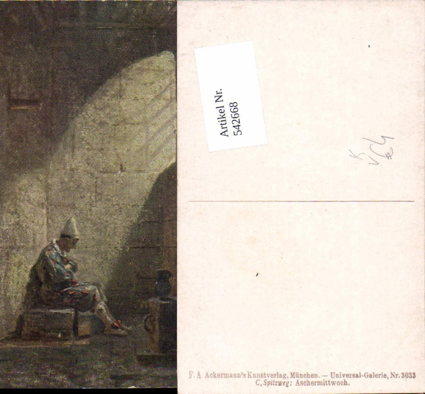 542668,Künstler AK Carl Spitzweg Aschermittwoch pub Ackermann 3033