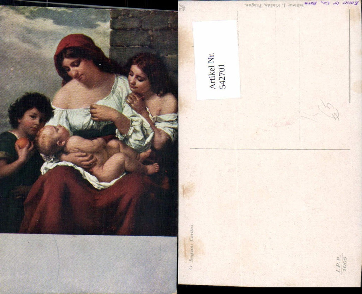 542701,Künstler AK O. Begas Caritas Frau Baby Knd