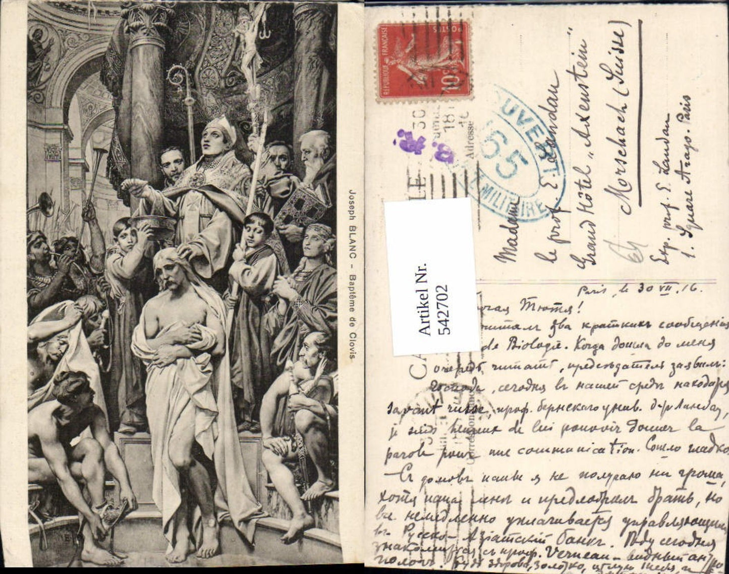 542702,Künstler AK Joseph Blanc Bapteme de Clovis Religion Papst vatikan