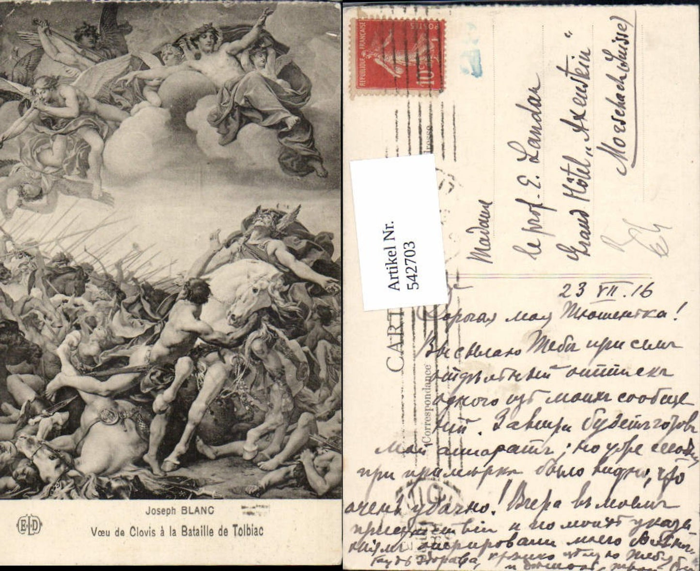 542703,Künstler AK Joseph Blanc Clovis a la Bataille Tolbiac