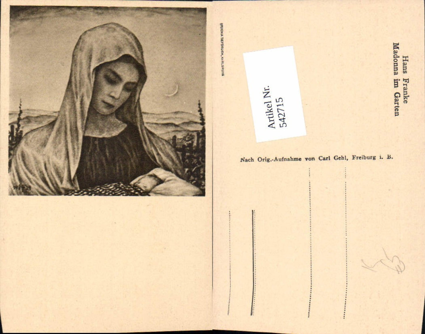 542715,Künstler AK Hans Franke Madonna im Garten