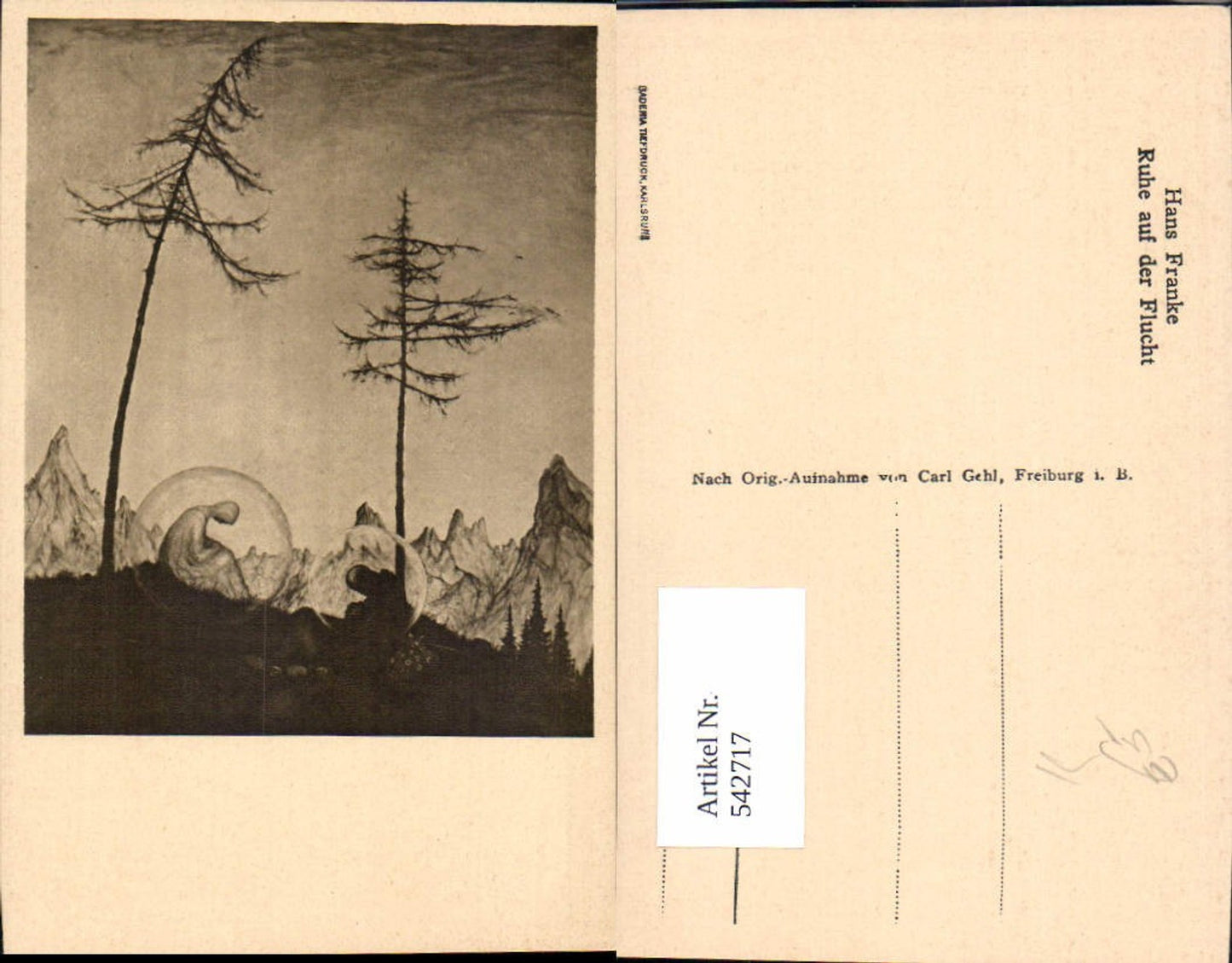 542717,Künstler AK Hans Franke Ruhe auf der Flucht