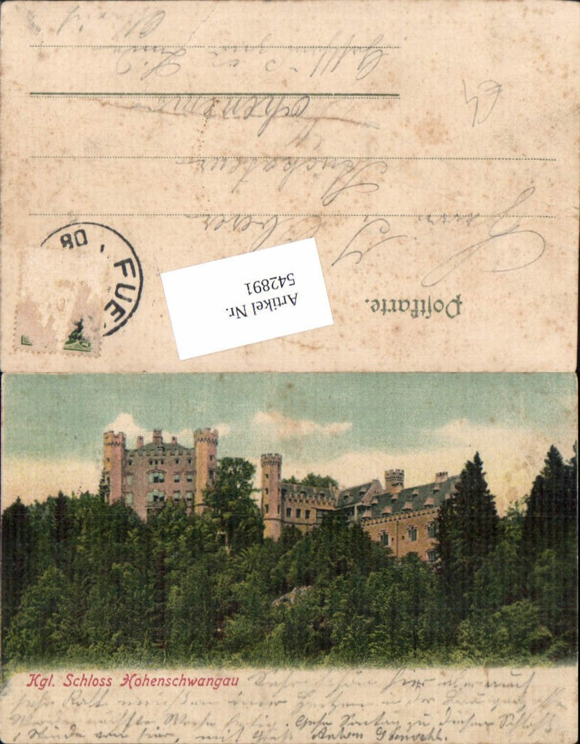 542891,Schloss Hohenschwangau b. Füssen um 1905