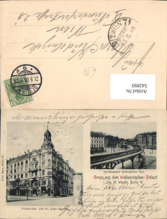 542899,tolle AK Berlin Kreuzberg Hochbahnhof Weihenstephan Palast Friedrichstraße Mitte