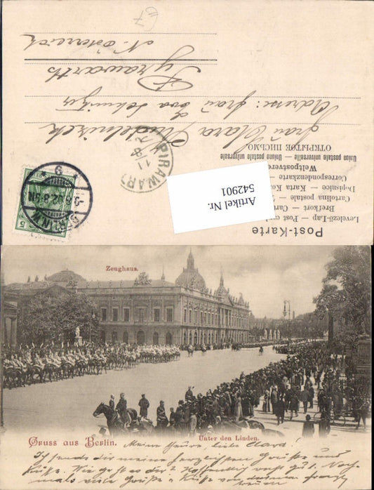 542901,tolle AK Gruß aus Berlin Unter den Linden Zeughaus Parade