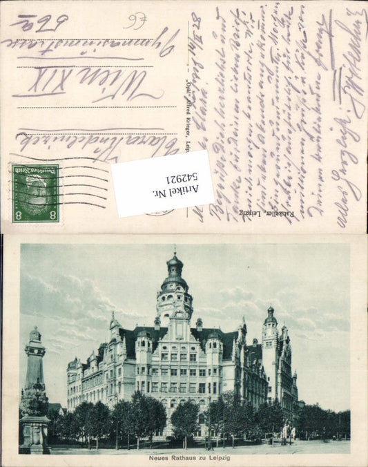 542921,Leipzig Neues Rathaus Straßenansicht