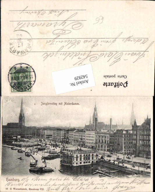 542929,tolle AK Hamburg Jungfernstieg Alsterdamm Hafen