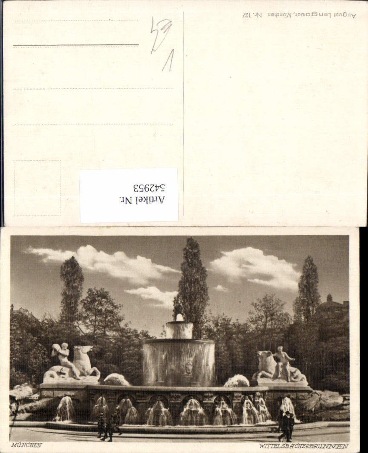 542953,München Wittelsbacher Brunnen pub August Lengauer 127