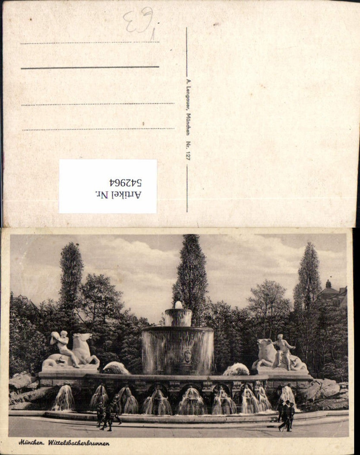 542964,München Wittelsbacher Brunnen Springbrunnen pub A. Lengauer 127