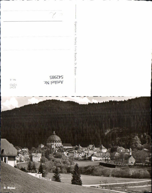 542985, Photo postcard St. Blasien view with cathedral