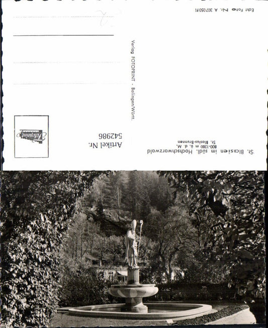542986, Photo Ak St. Blasien St. Blasius Fountain